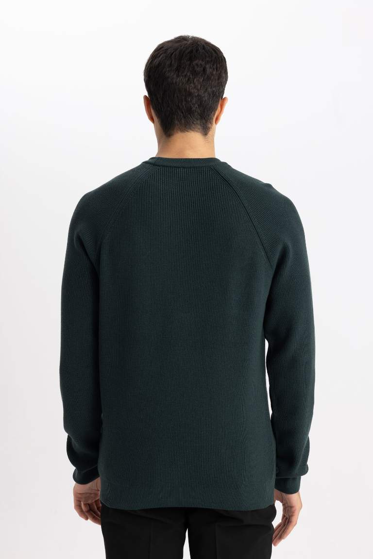 Standard Fit Crew Neck Basic Knitted Pullover