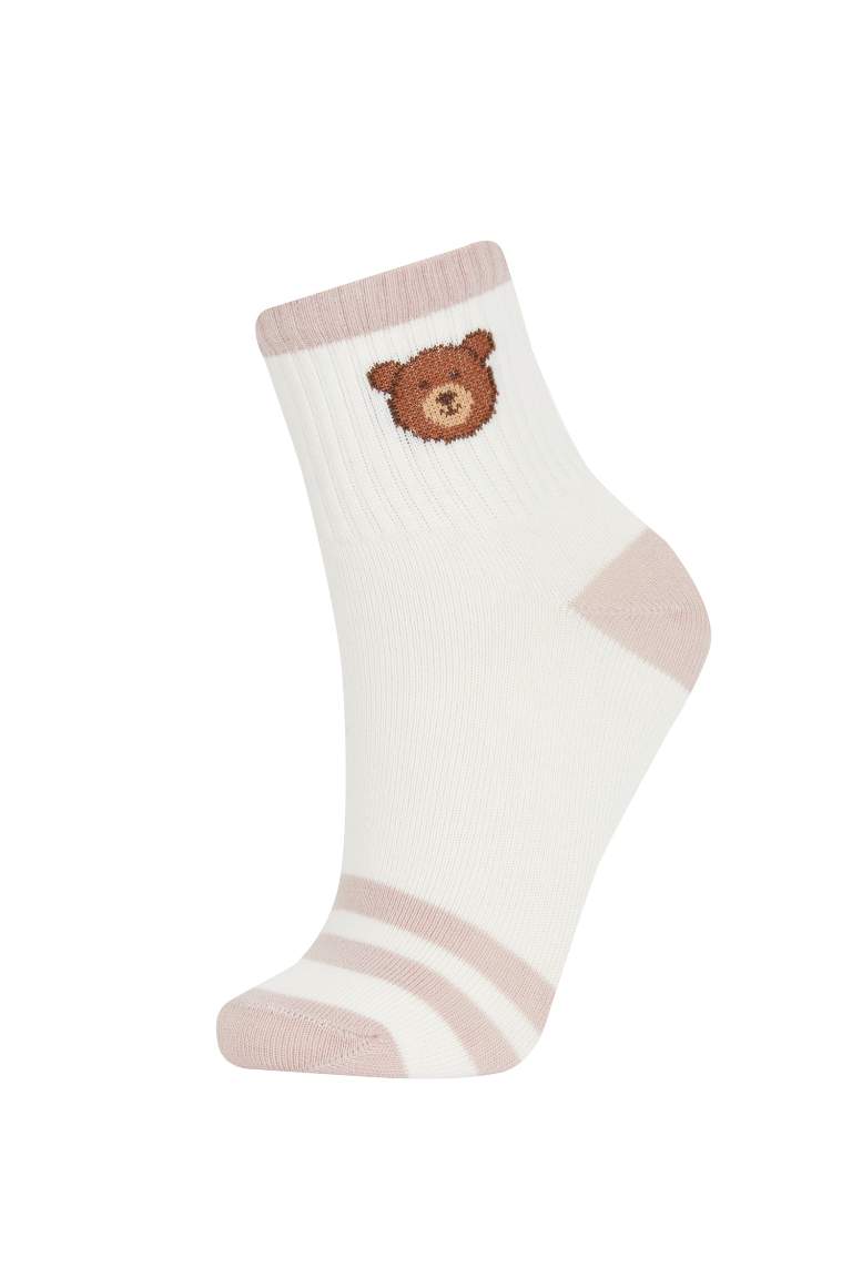 Chaussettes Coton avec Motif d'Ours pour Femme - 3 Paires