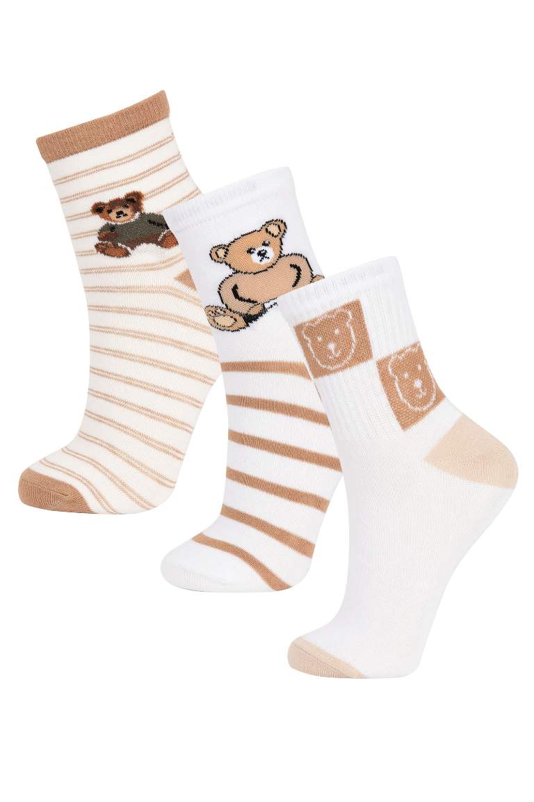 Chaussettes mi-hautes Coton Imprimé Animalier 3 Femme