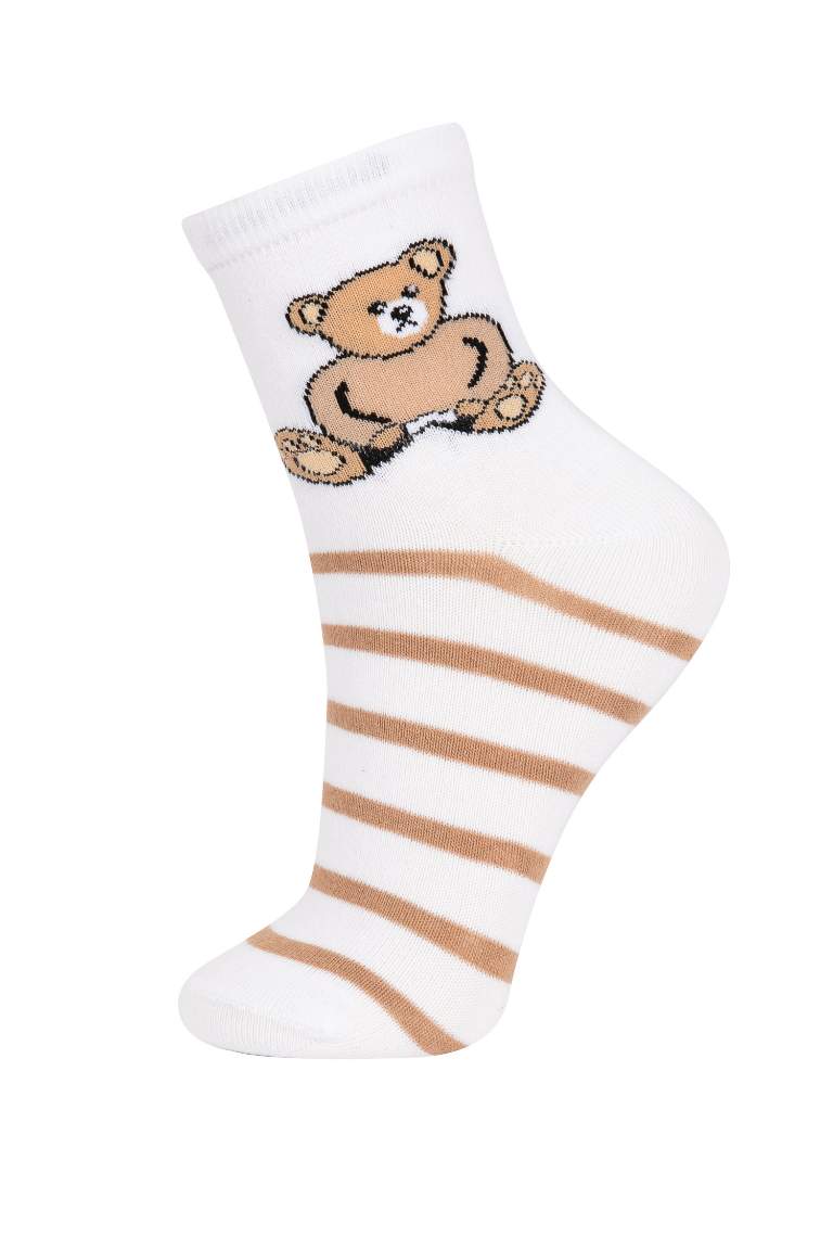 Chaussettes mi-hautes Coton Imprimé Animalier 3 Femme