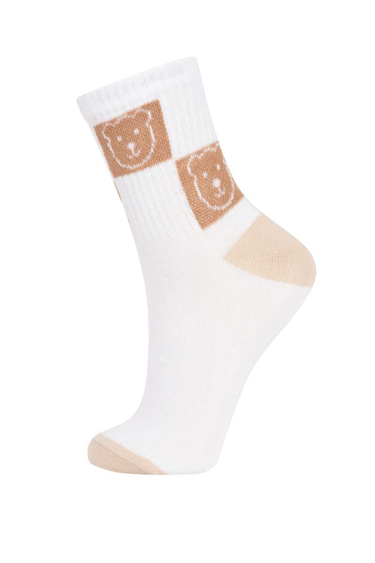 Woman Animal Print 3 piece Short Socks