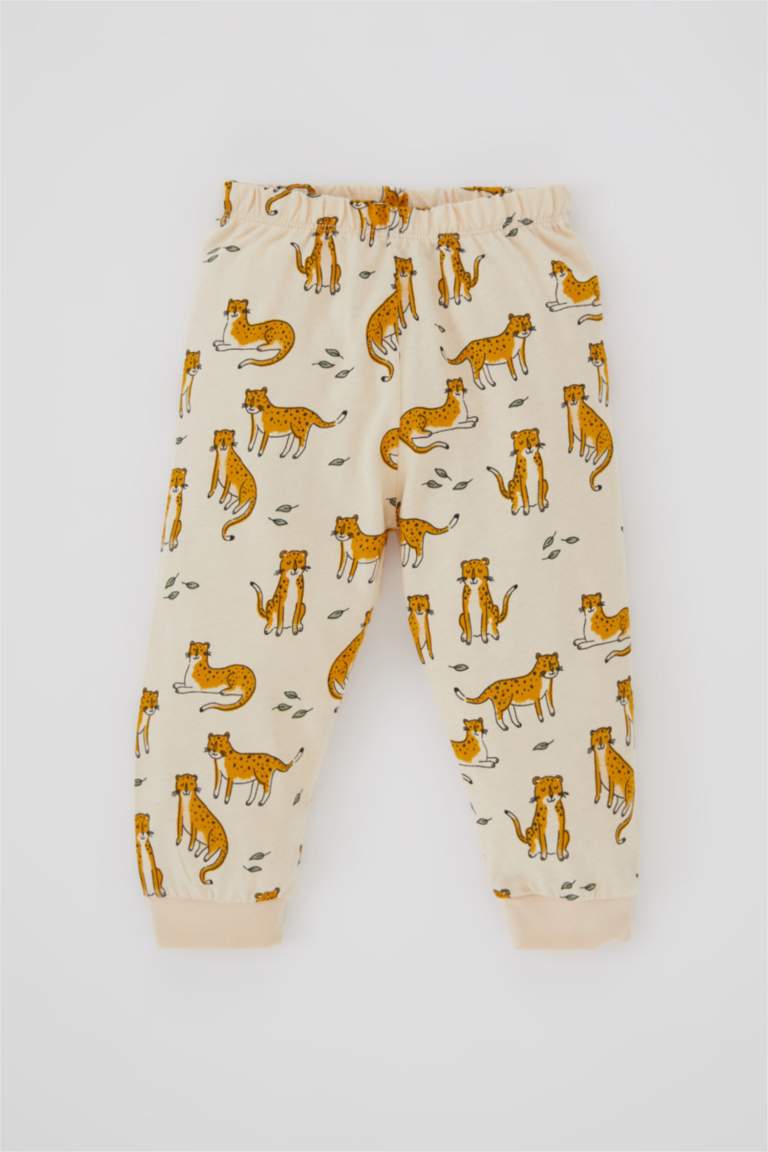 Baby Boy Tiger Pattern Long Sleeve Combed Cotton Pajama Set