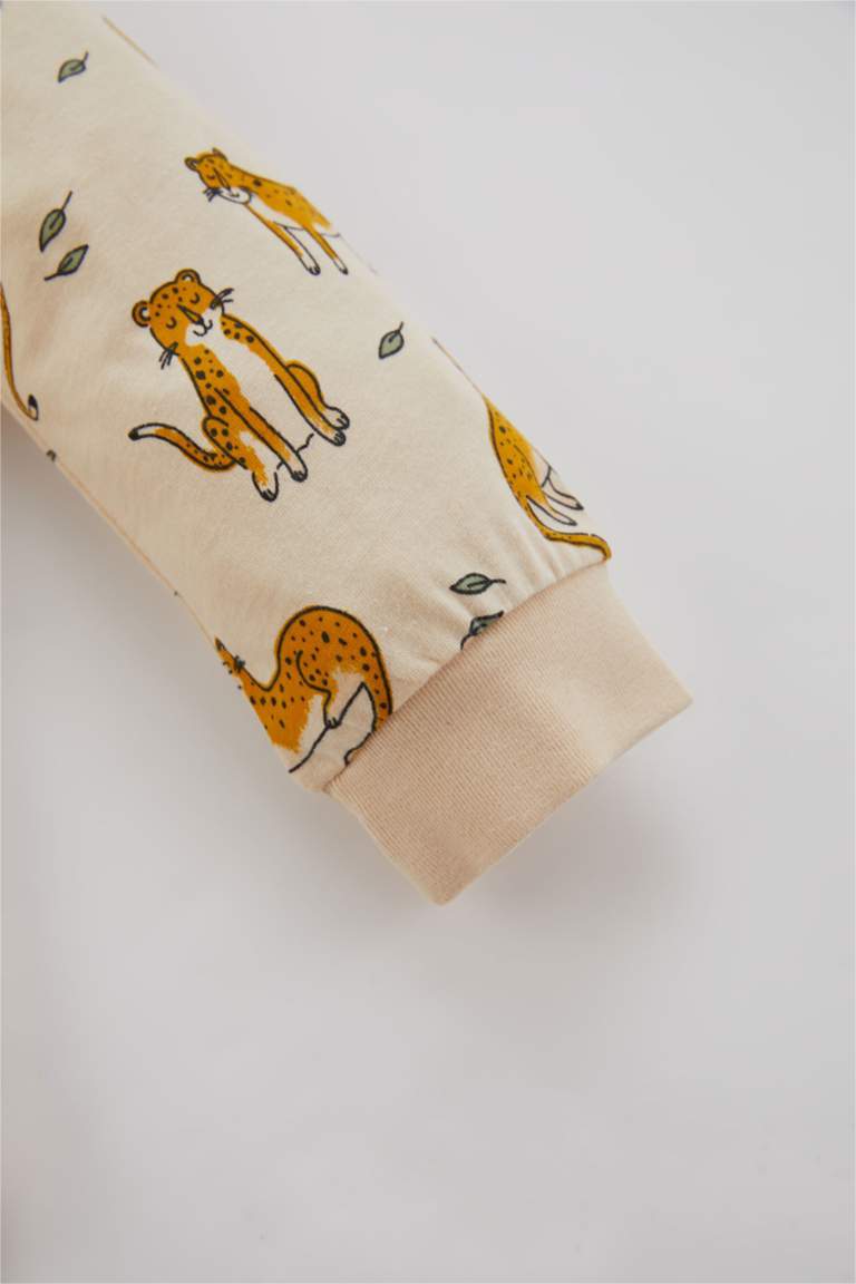 Baby Boy Tiger Pattern Long Sleeve Combed Cotton Pajama Set