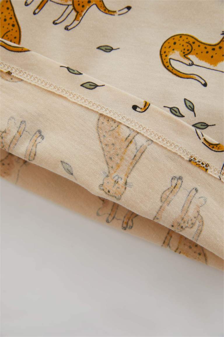 Baby Boy Tiger Pattern Long Sleeve Combed Cotton Pajama Set