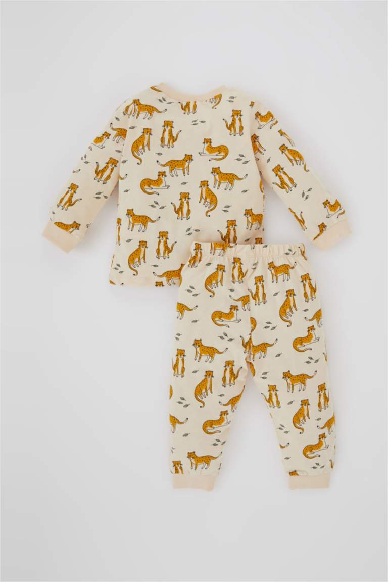 Baby Boy Tiger Pattern Long Sleeve Combed Cotton Pajama Set