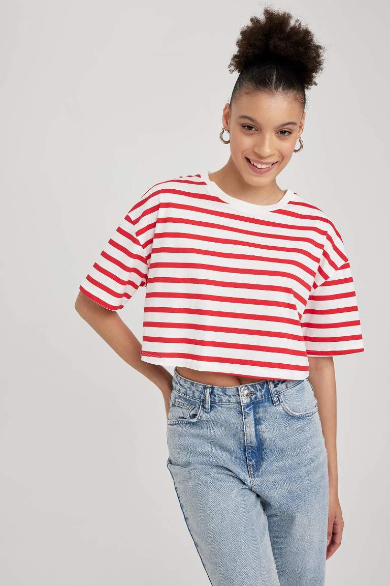 Slim Fit Striped Short Sleeve T-Shirt