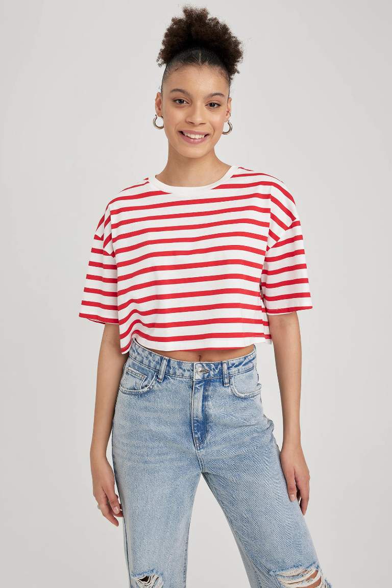 Slim Fit Striped Short Sleeve T-Shirt