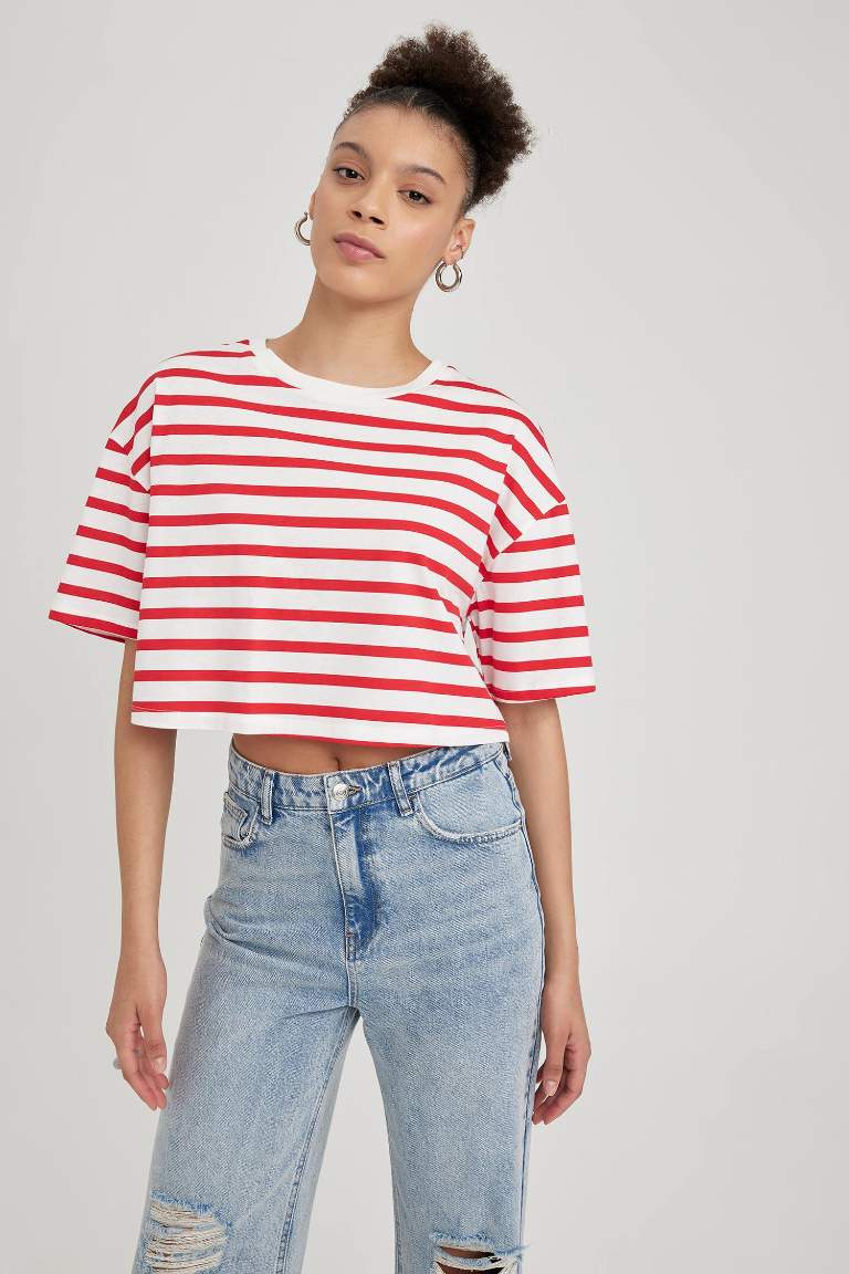 Slim Fit Striped Short Sleeve T-Shirt