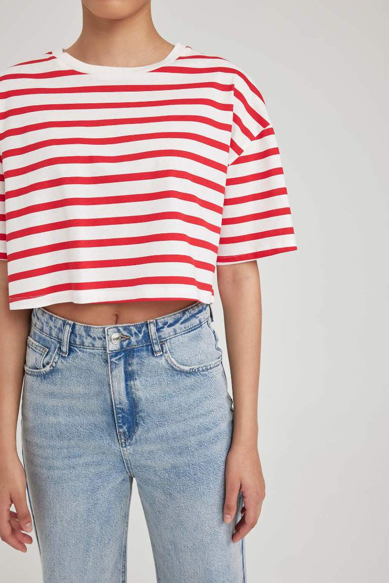 Slim Fit Striped Short Sleeve T-Shirt