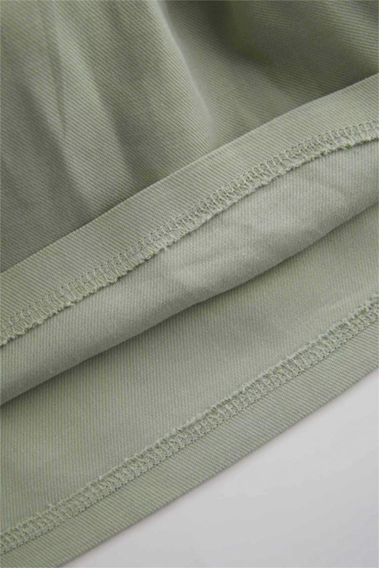 فستان فلورال قصة عادية كم طويل بياقة كبيرة