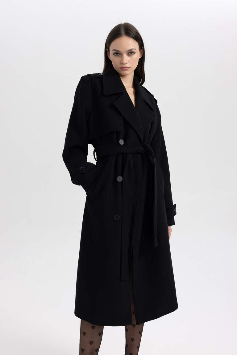 Black Damen Regular Fit Cachet Coat 2891309 | DeFacto