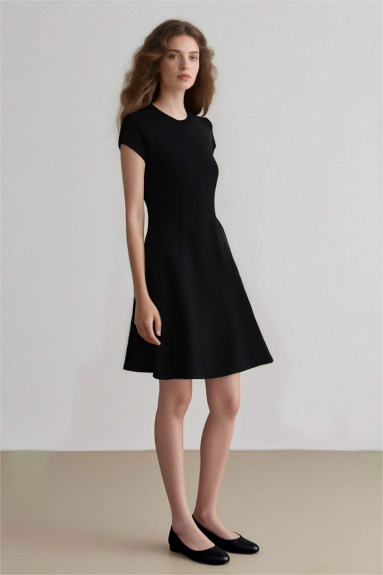 Crew Neck Camisole Raglan Sleeves Mini Dress