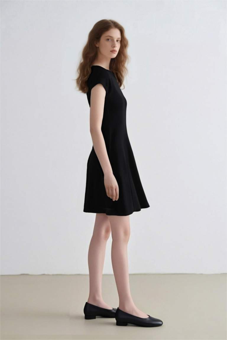 Crew Neck Camisole Raglan Sleeves Mini Dress