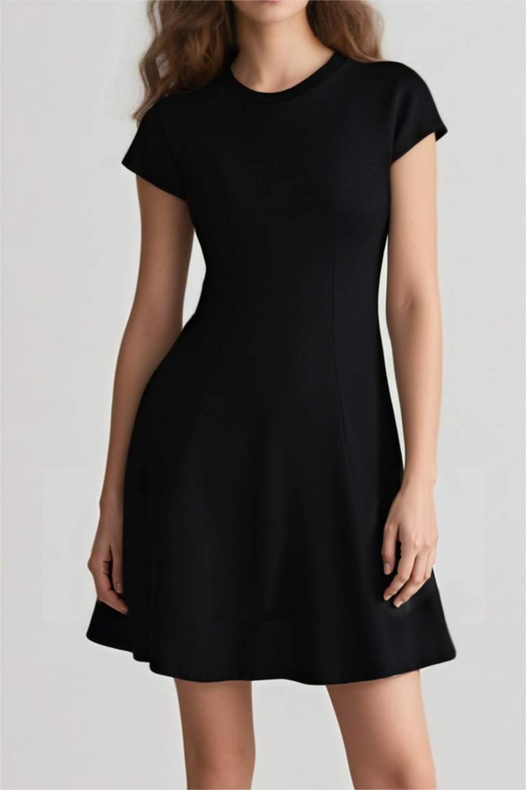 Crew Neck Camisole Raglan Sleeves Mini Dress