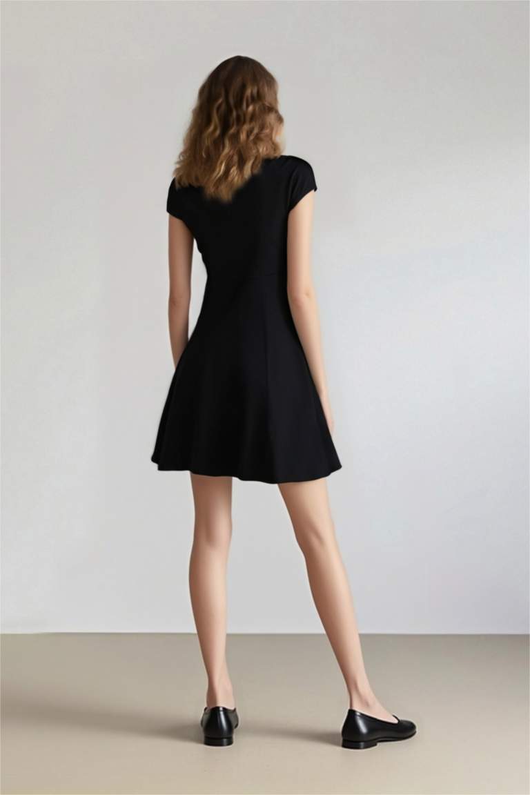 Crew Neck Camisole Raglan Sleeves Mini Dress