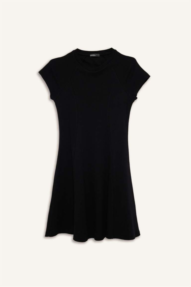 Crew Neck Camisole Raglan Sleeves Mini Dress