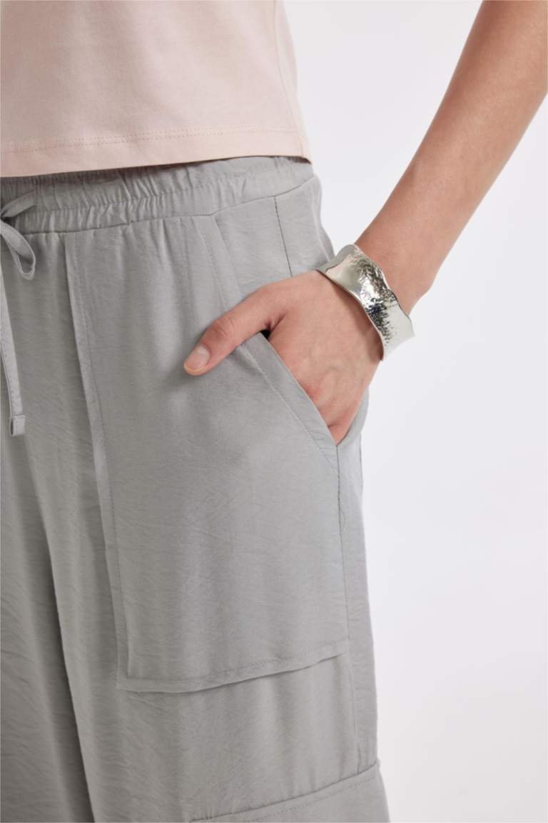 Wide Leg Pocket High Waist Long Length Trousers