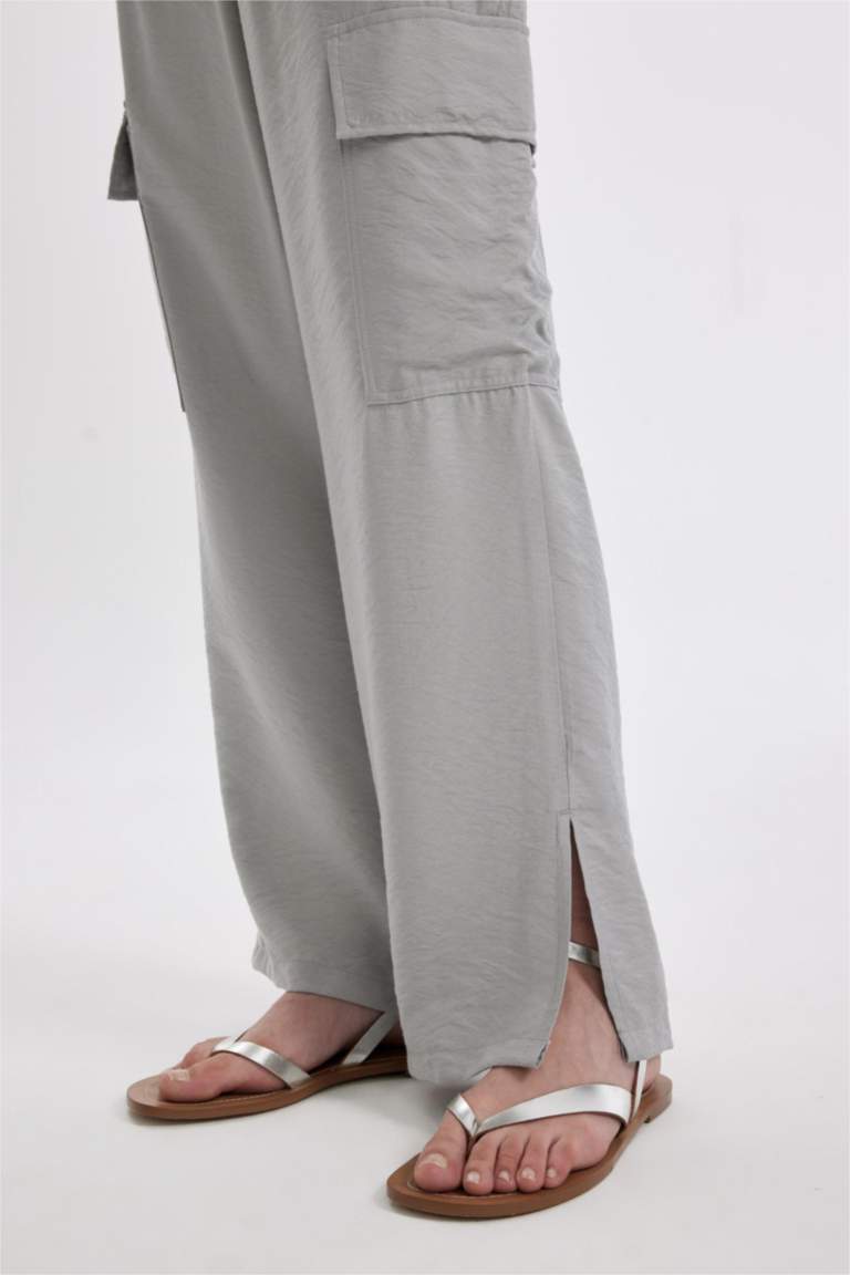 Wide Leg Pocket High Waist Long Length Trousers