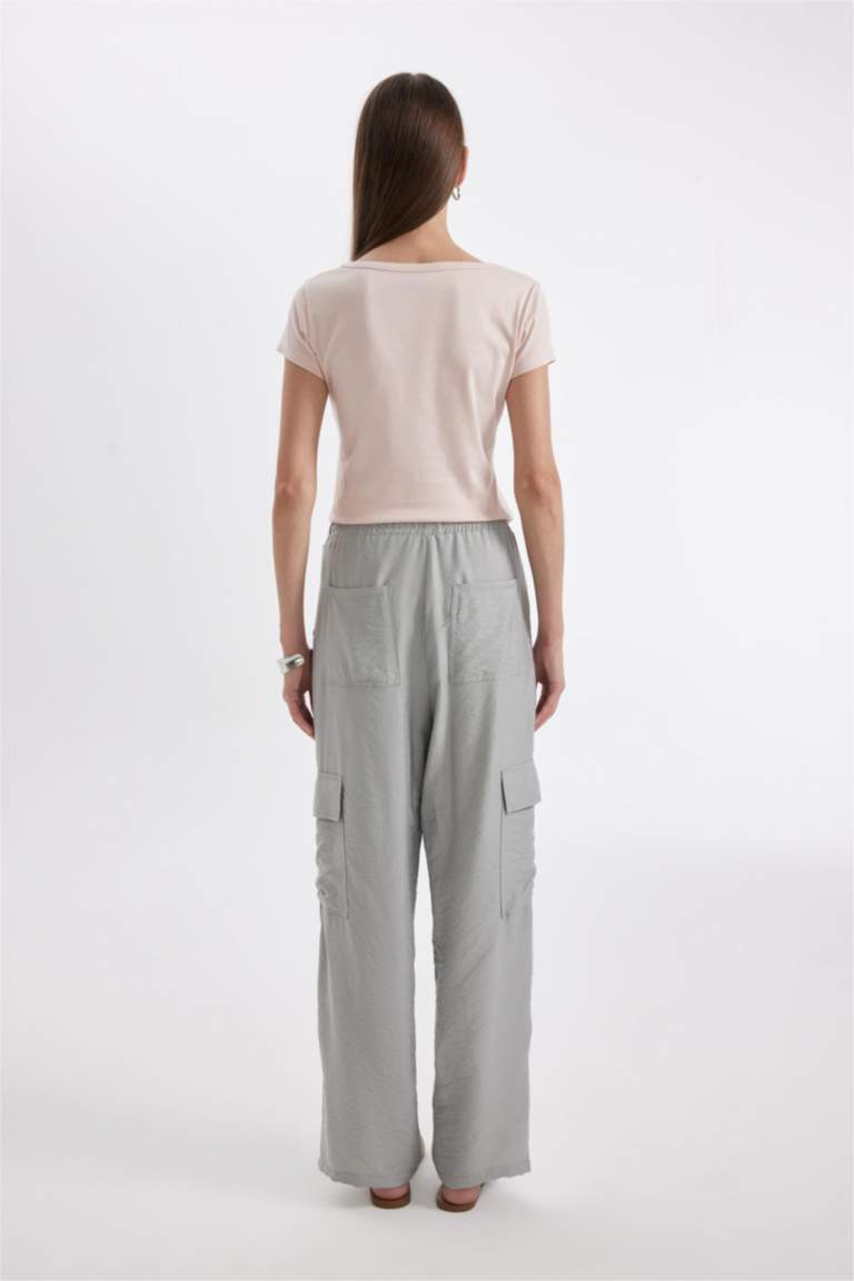 Wide Leg Pocket High Waist Long Length Trousers