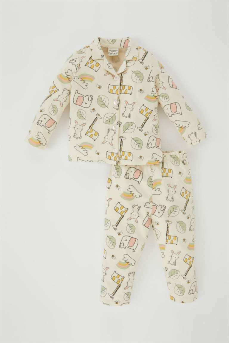 2 piece Regular Fit Shirt Collar Animal Knitted Pyjamas