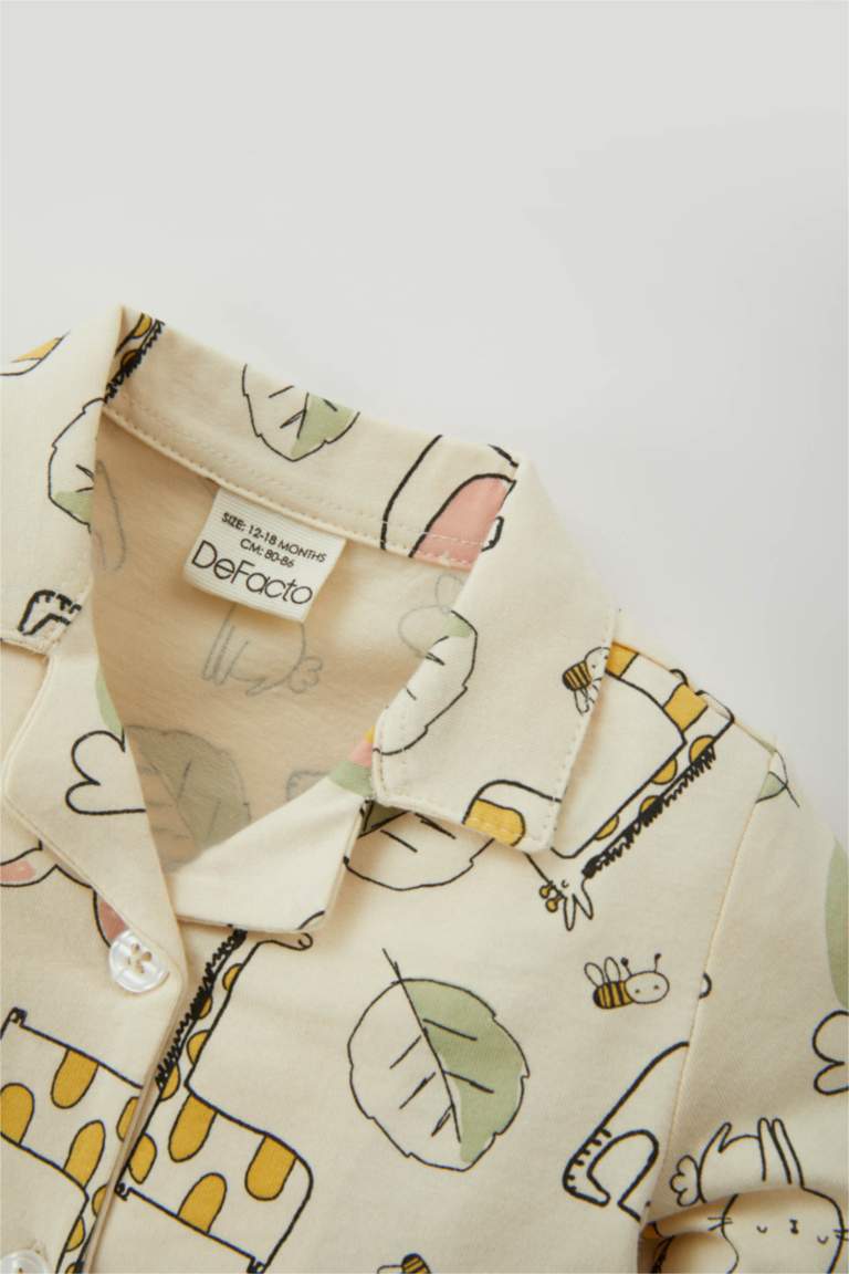 2 piece Regular Fit Shirt Collar Animal Knitted Pyjamas