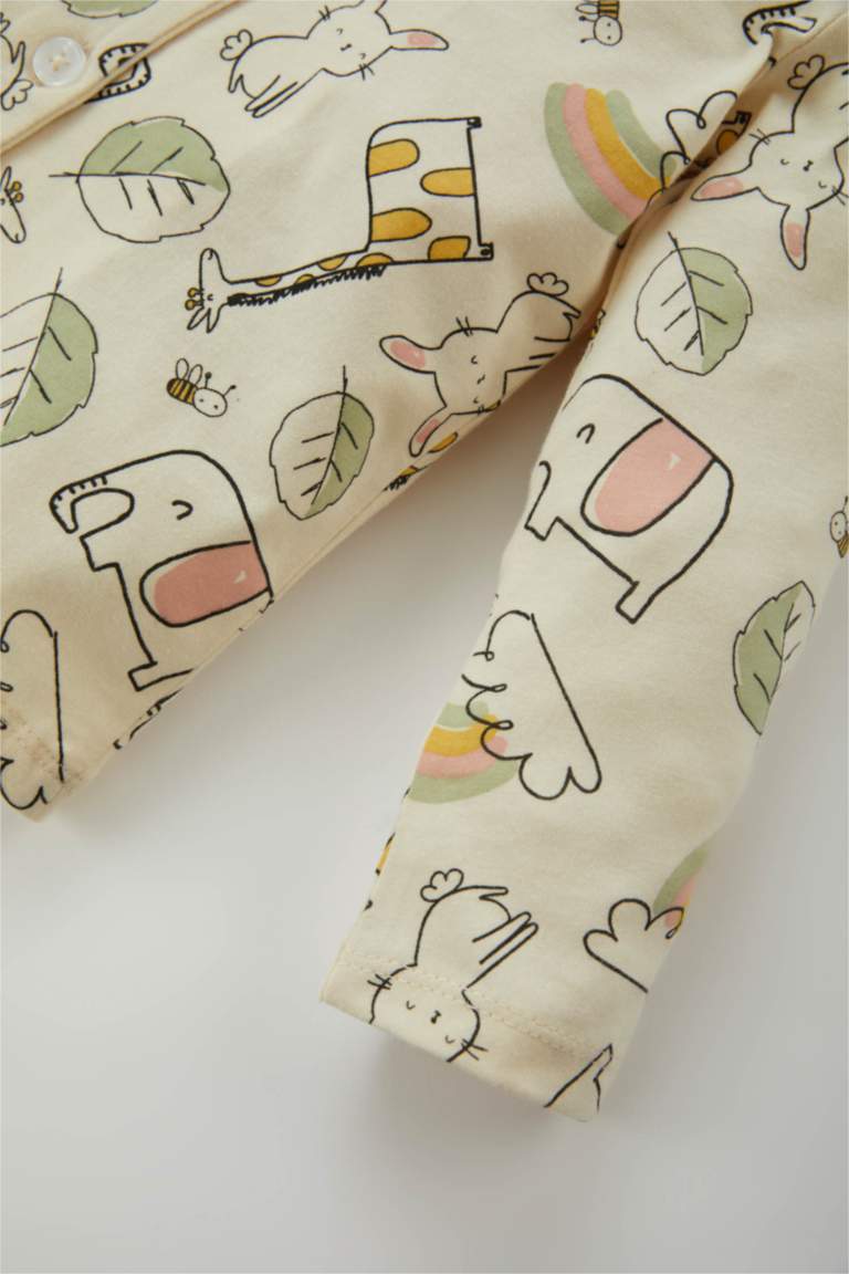 2 piece Regular Fit Shirt Collar Animal Knitted Pyjamas