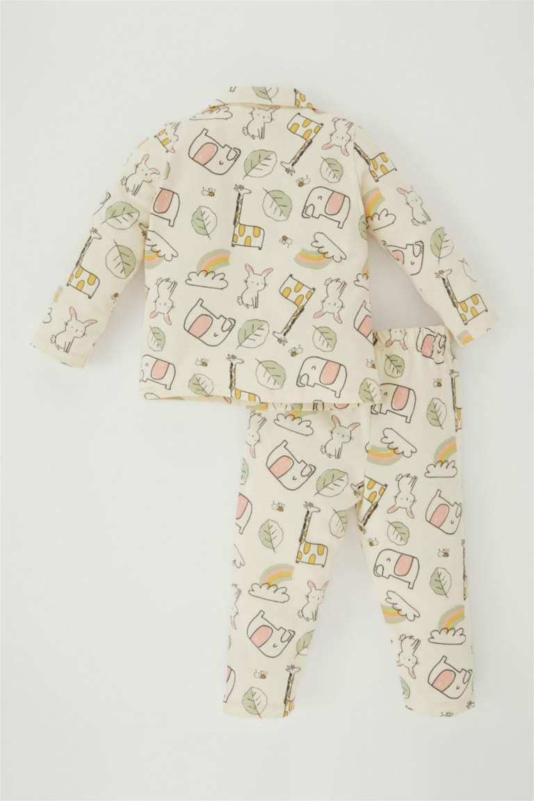 2 piece Regular Fit Shirt Collar Animal Knitted Pyjamas