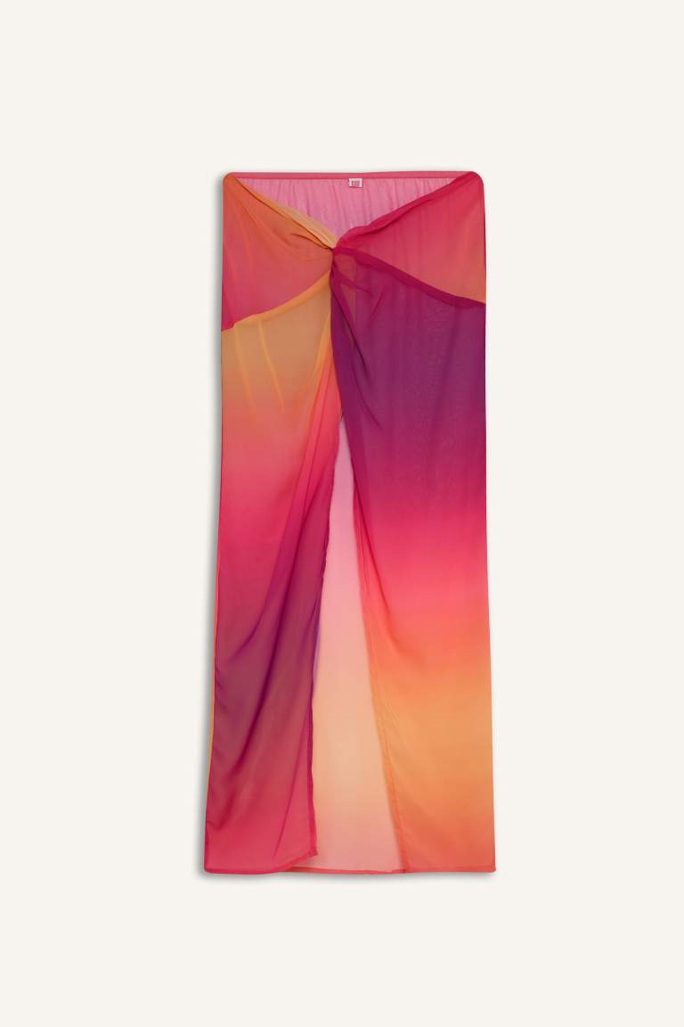 Regular Fit Printed Chiffon Beachwear