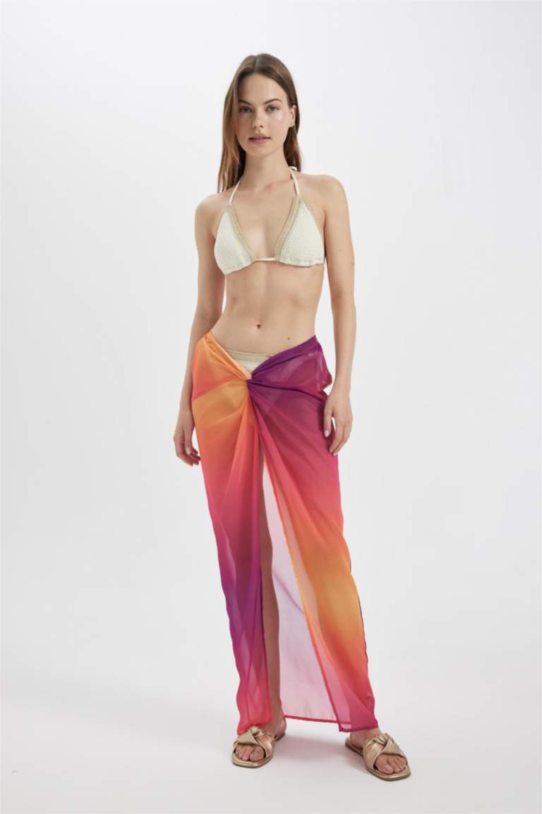 Regular Fit Printed Chiffon Beachwear