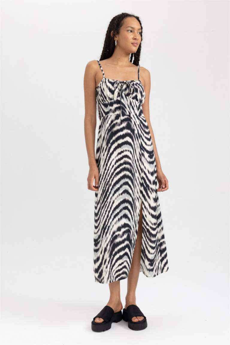 Robe courte en velours motif zèbre - Noir - IKKS - Prix doux Vêtements