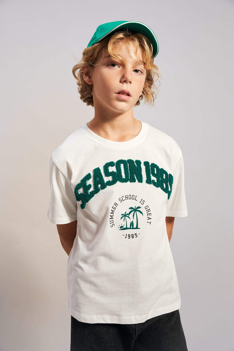 Ecru BOYS & TEENS New Regular Fit Printed Short Sleeve T-Shirt 2890909 ...