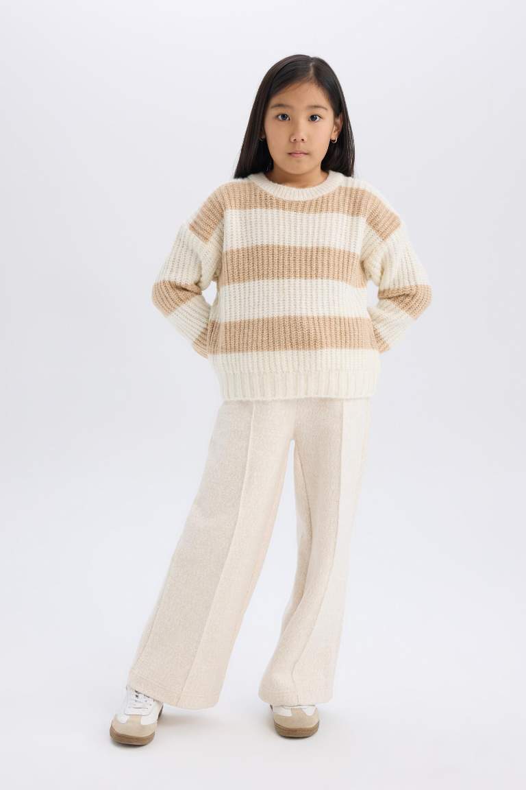Kız Çocuk Wide Leg Geniş Bol Paça Beli Lastikli Eşofman Altı