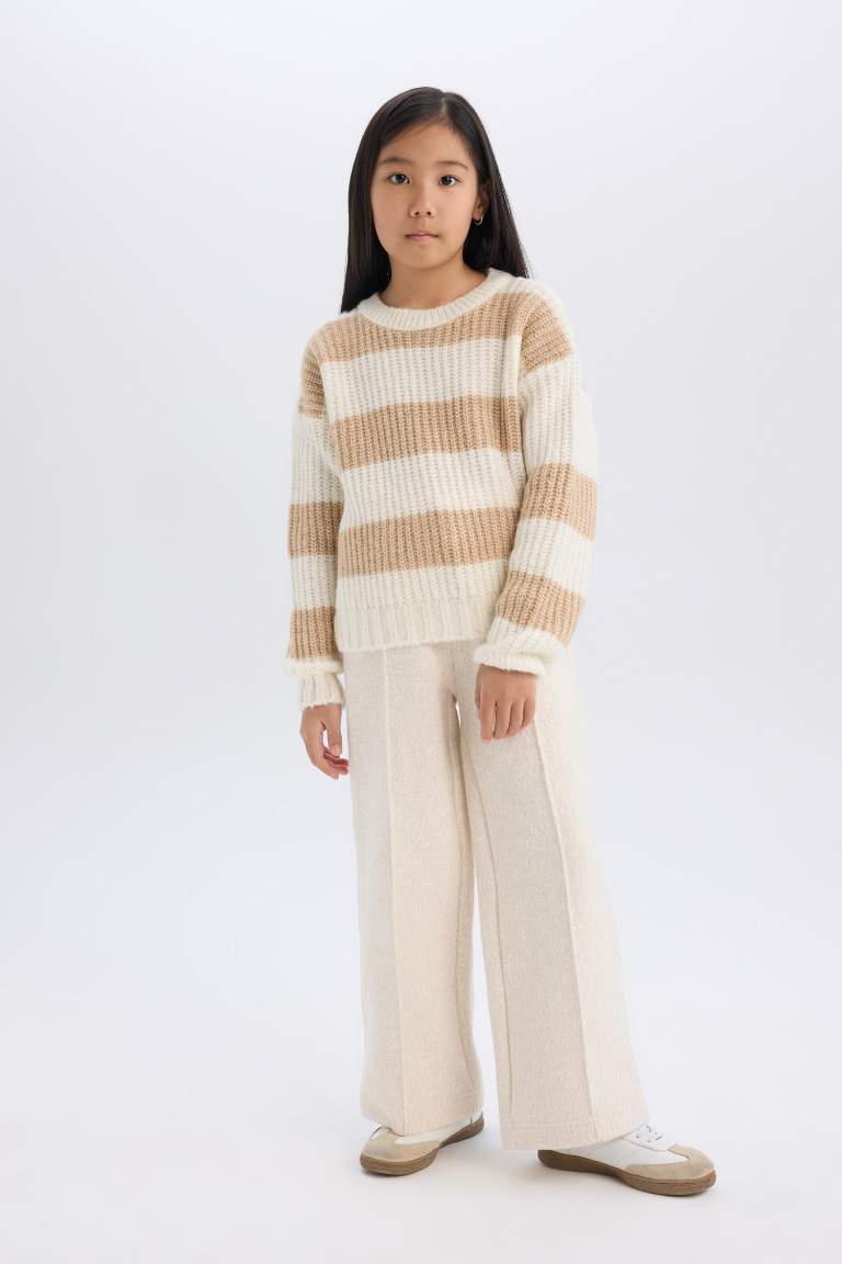 Kız Çocuk Wide Leg Geniş Bol Paça Beli Lastikli Eşofman Altı
