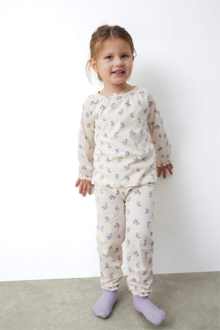 2 piece Regular Fit Crew Neck Fruit Knitted Pyjamas