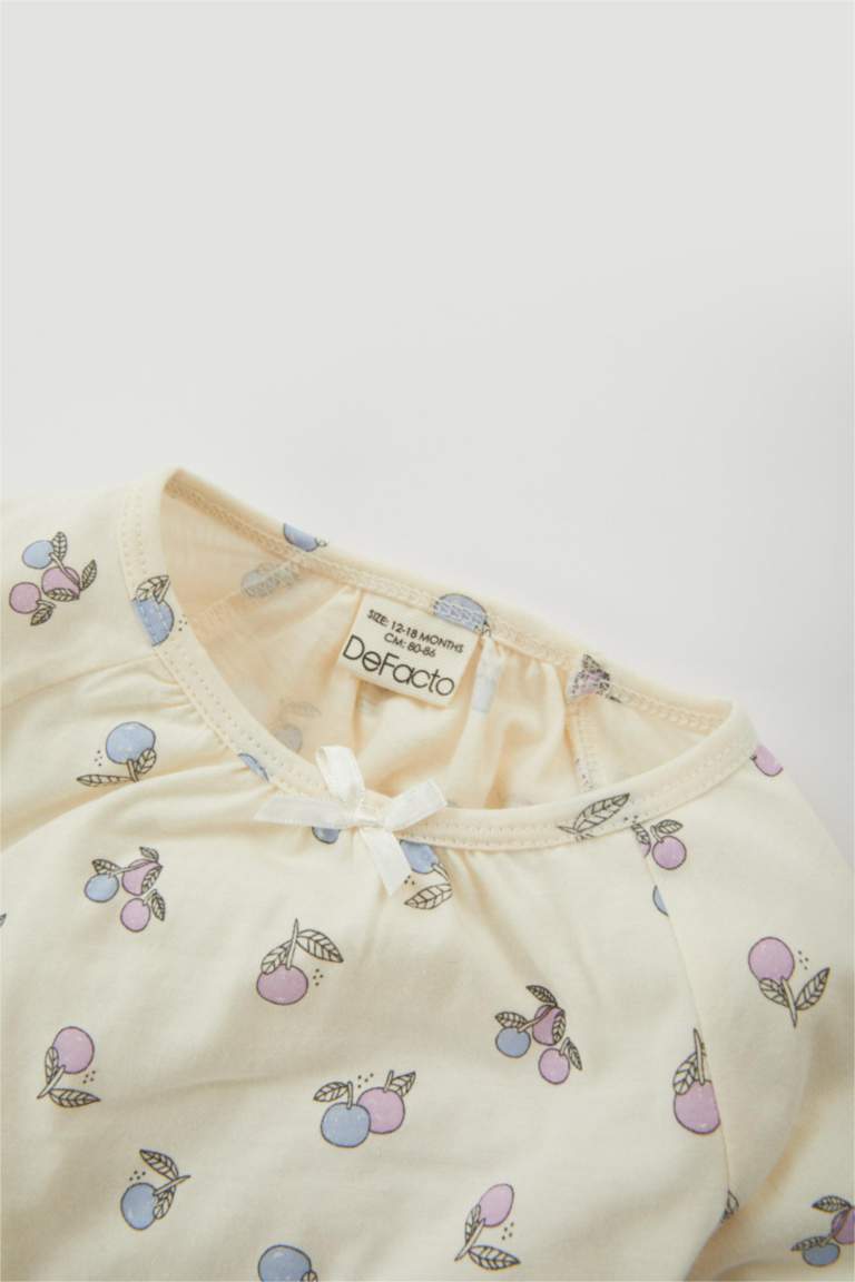 2 piece Regular Fit Crew Neck Fruit Knitted Pyjamas