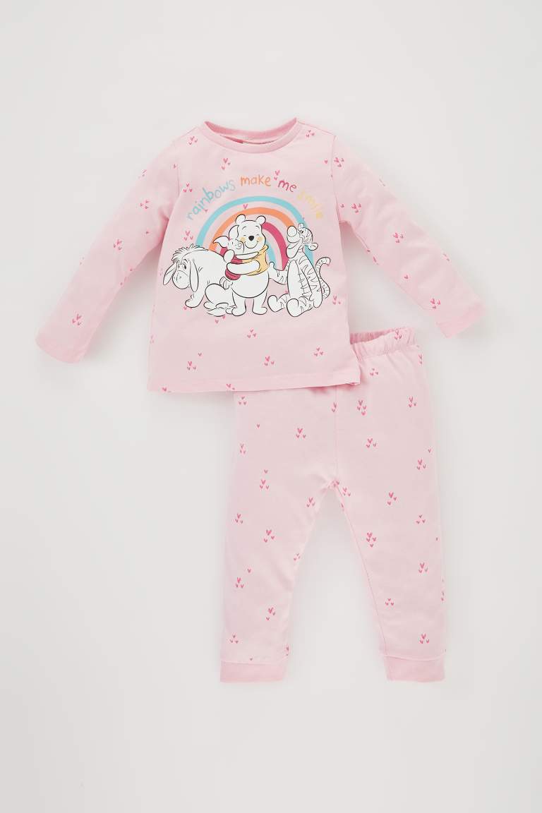 Kız Bebek Disney Winnie The Pooh Uzun Kollu Penye Pijama Takımı