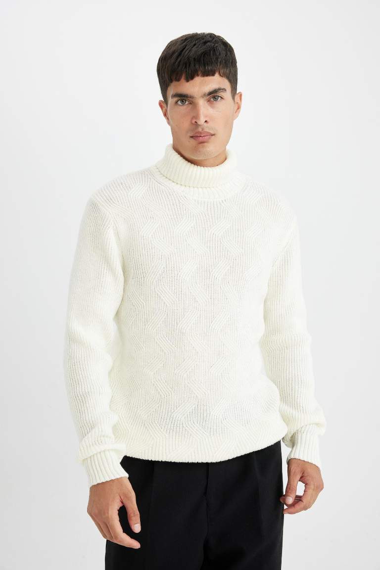 White Standard Fit Basic Knitwear Pullover