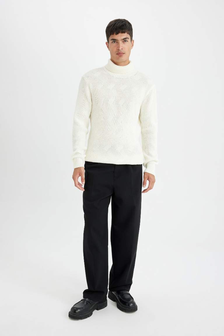 White Standard Fit Basic Knitwear Pullover