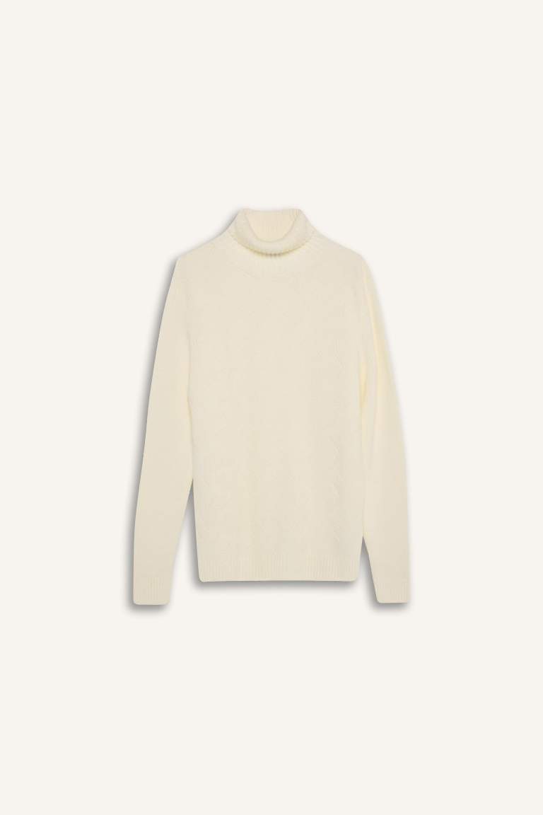 White Standard Fit Basic Knitwear Pullover