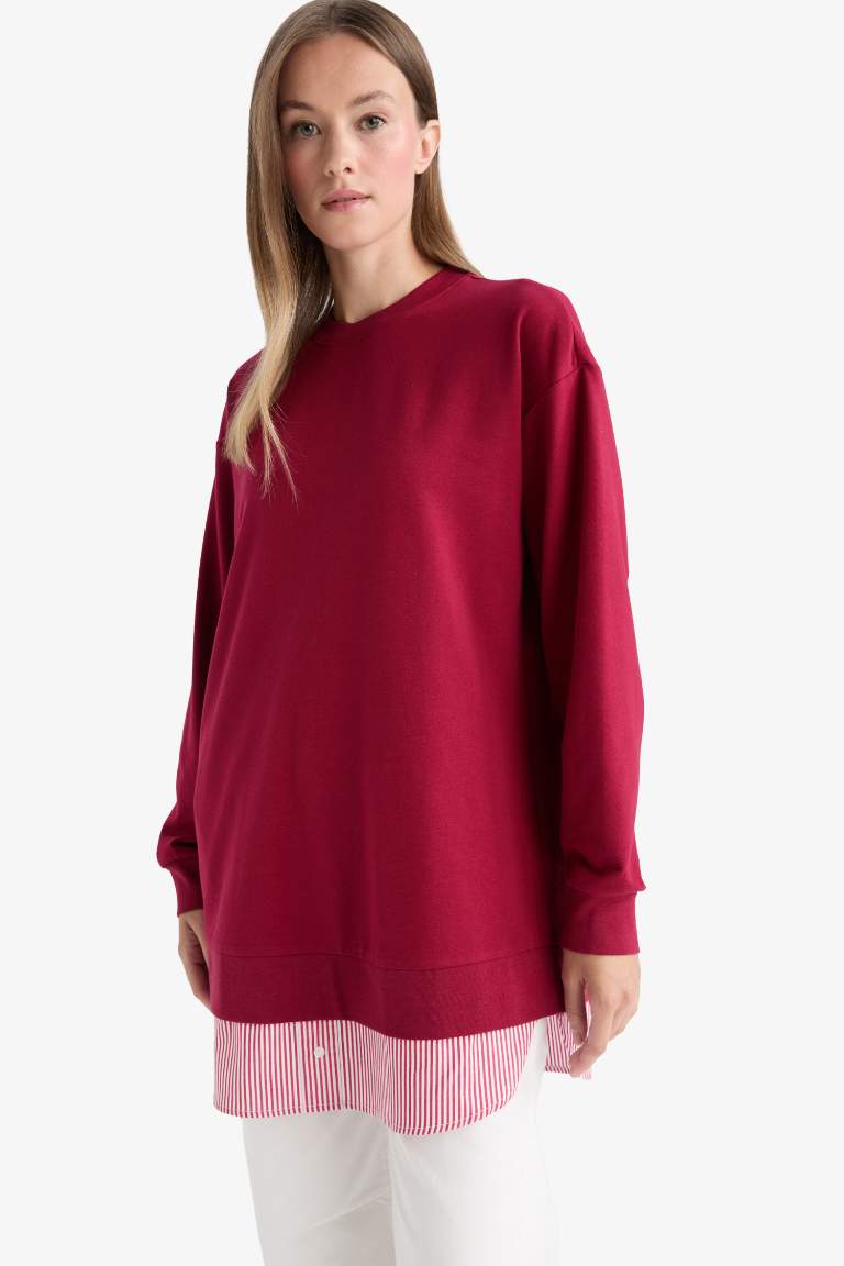 Regular Fit Bisiklet Yaka Sweatshirt Tunik
