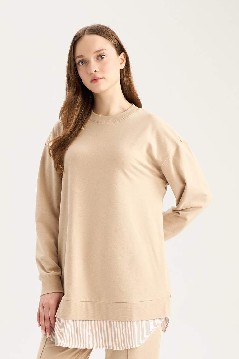 Regular Fit Thin Fabric Sweat Tunic