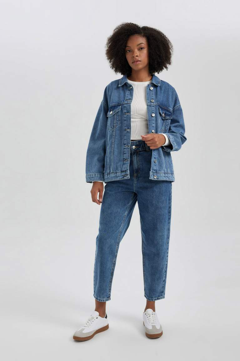 Oversize Geniş Kalıp Jean Ceket