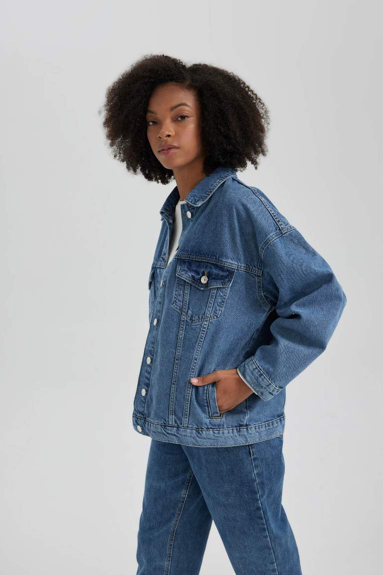 Oversize Geniş Kalıp Jean Ceket
