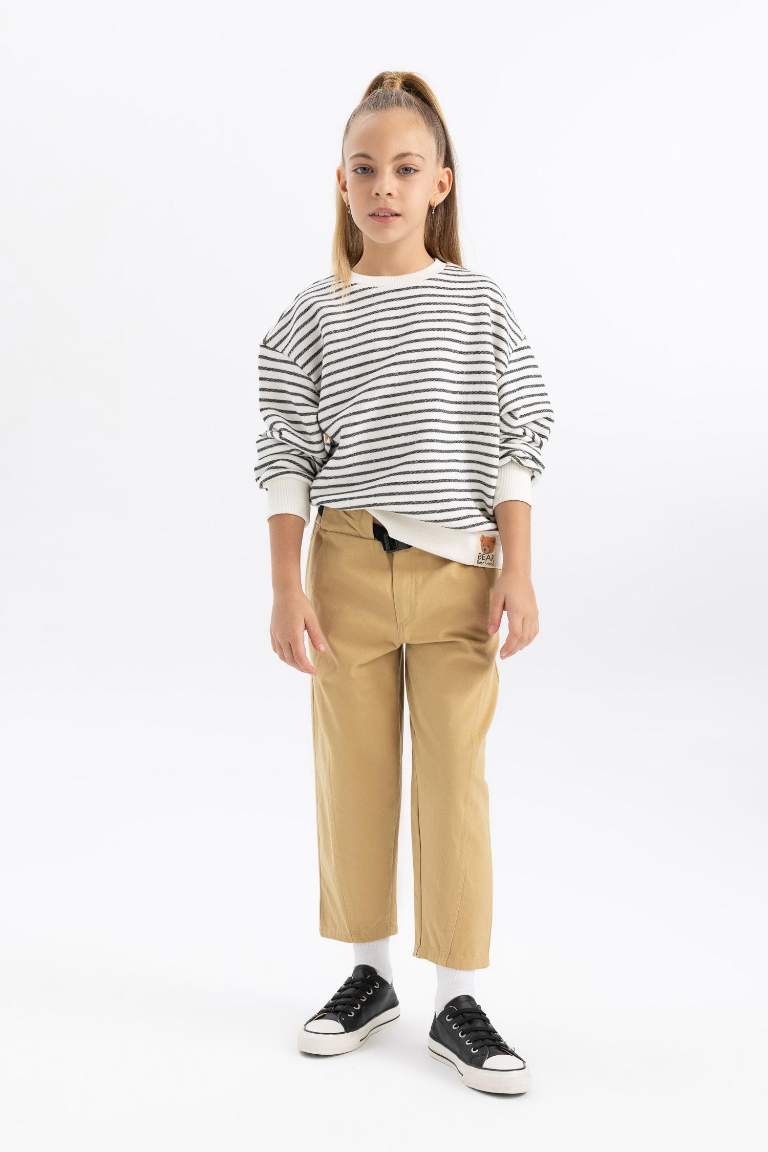 Slouchy Fit Gabardine Trousers