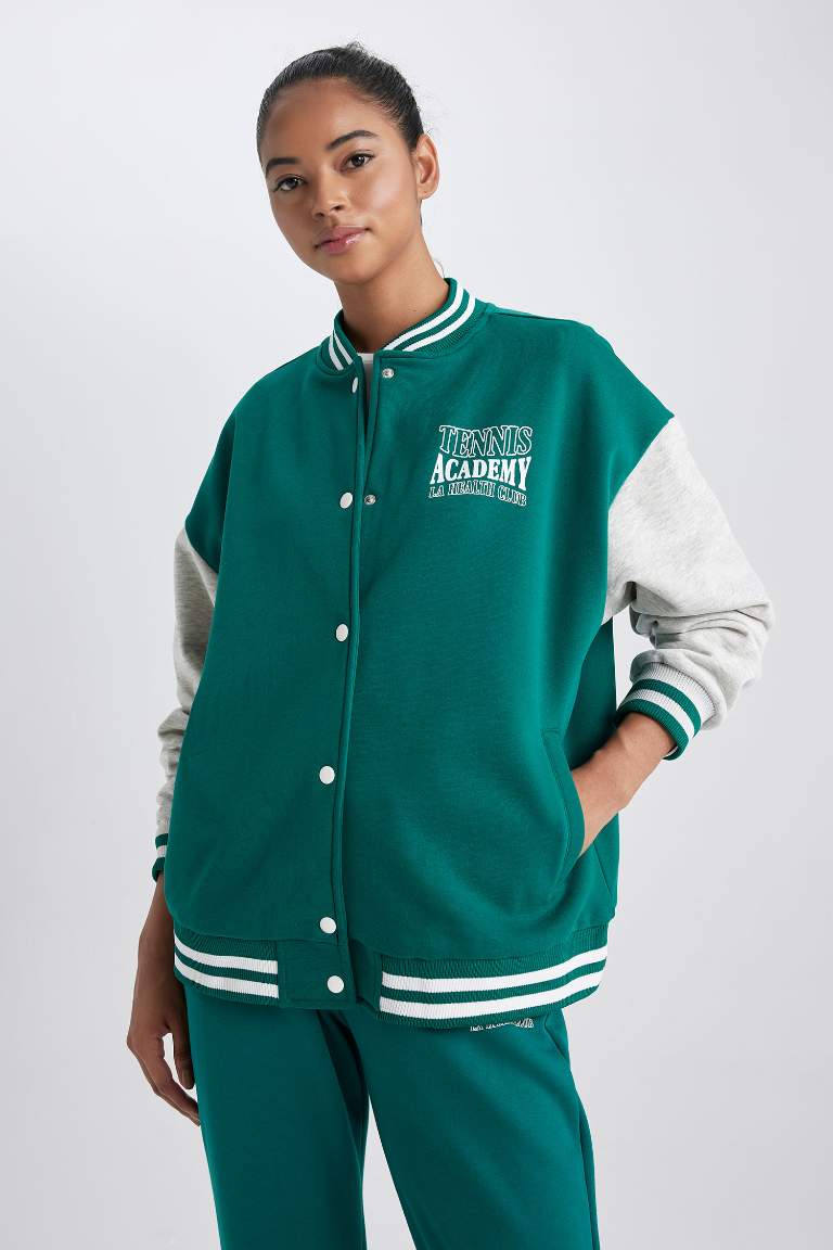 DeFactoFit Oversize Fit Double Thick Bomber Jacket