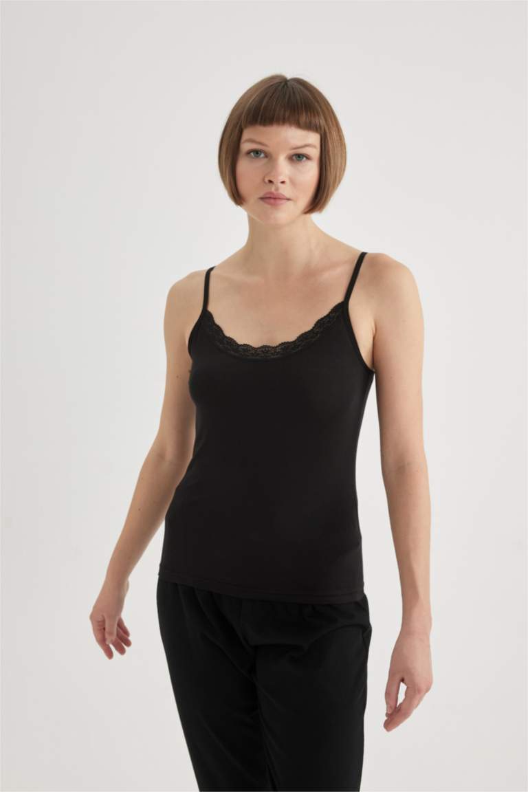 Black WOMEN Regular Fit modal Undershirt 3036250 DeFacto