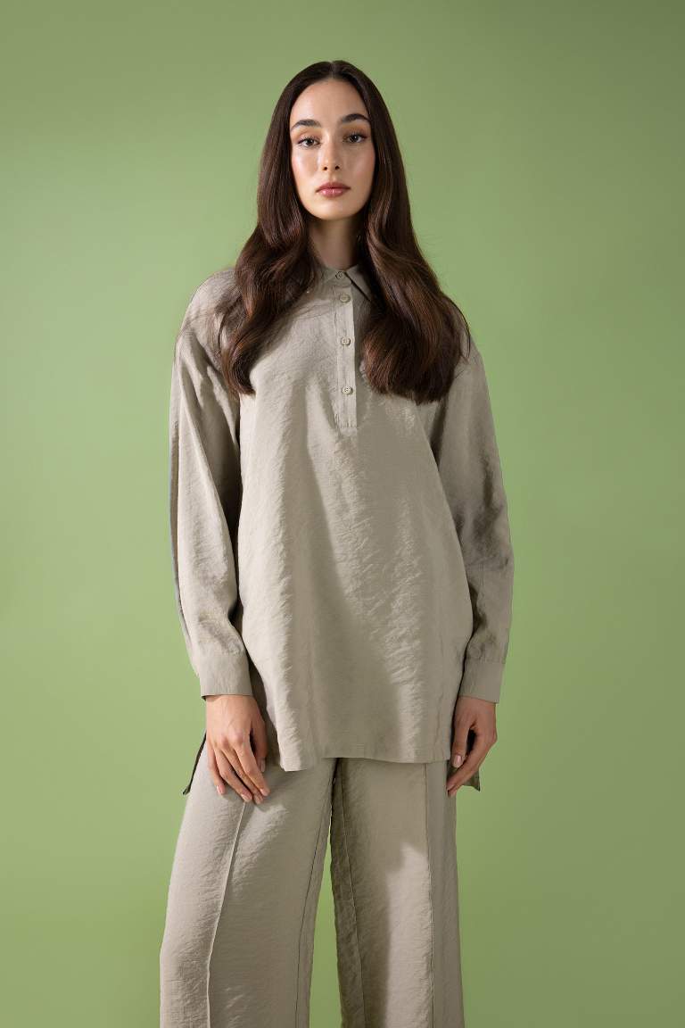 Regular Fit Uzun Kollu Tunik