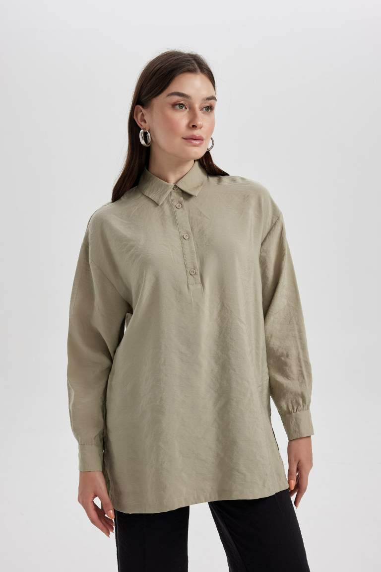 Regular Fit Uzun Kollu Tunik