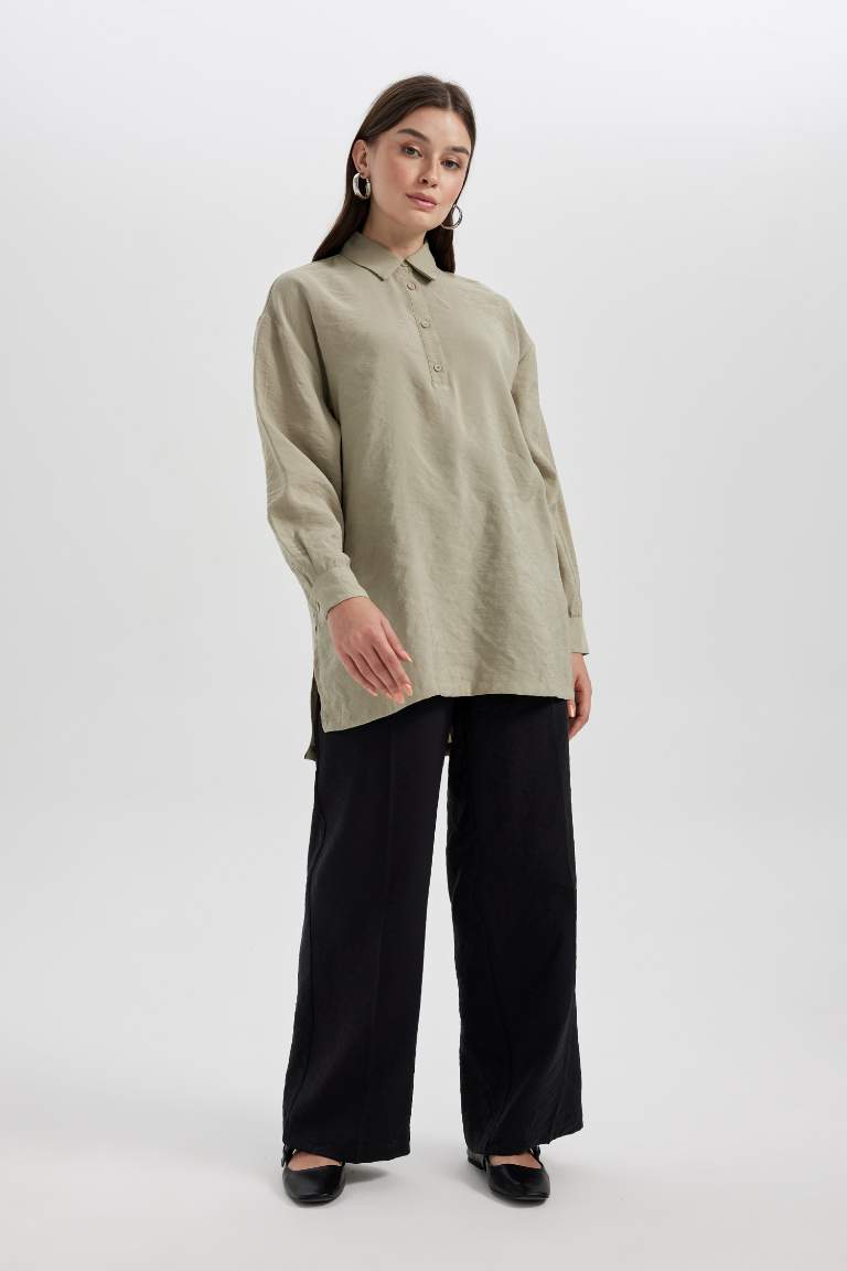 Regular Fit Uzun Kollu Tunik