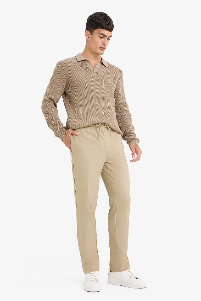 Elasticated Waist Straight Leg Stretchy Summer Fabric Joggers